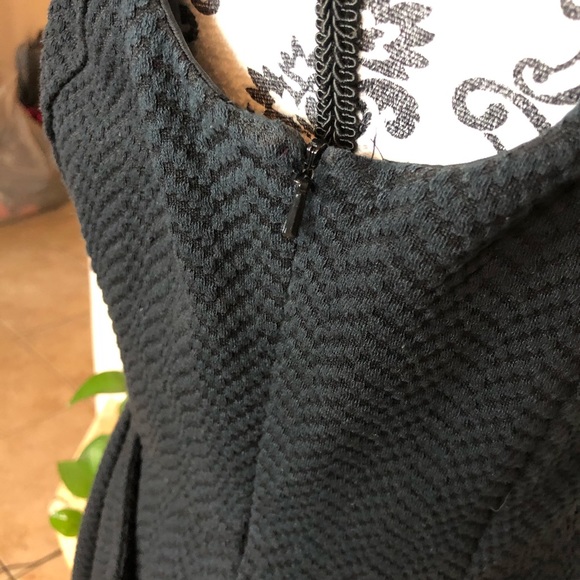 Tabitha black textured ruffle neckline midi dress - Picture 5 of 7